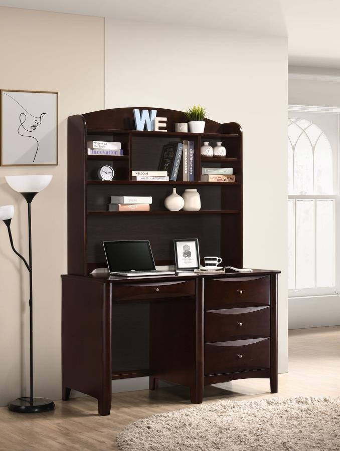Phoenix Brown Computer Desk W/ Hutch