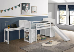 Millie White Twin Workstation Loft Bed