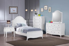 Dominique White Twin Bed