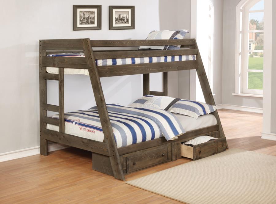 Wrangle Hill Grey Twin / Full Bunk Bed
