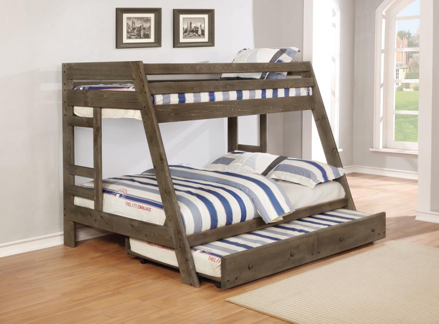 Wrangle Hill Grey Twin / Full Bunk Bed
