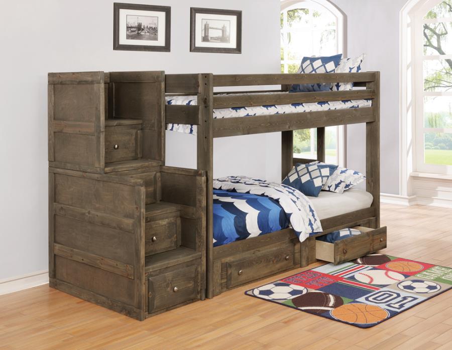 Wrangle Hill Grey Twin / Twin Bunk Bed