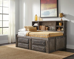 Wrangle Hill Grey Twin Storage Bed