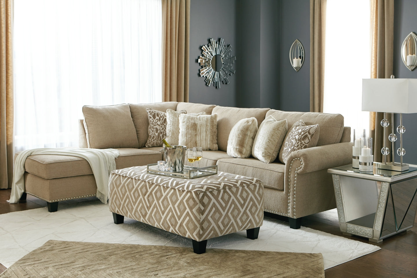 Dovemont 2-Piece Sectional with Ottoman - PKG008202