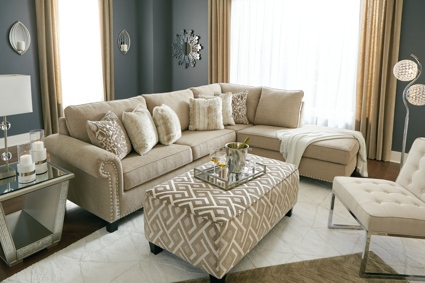 Dovemont 2-Piece Sectional with Ottoman - PKG008201