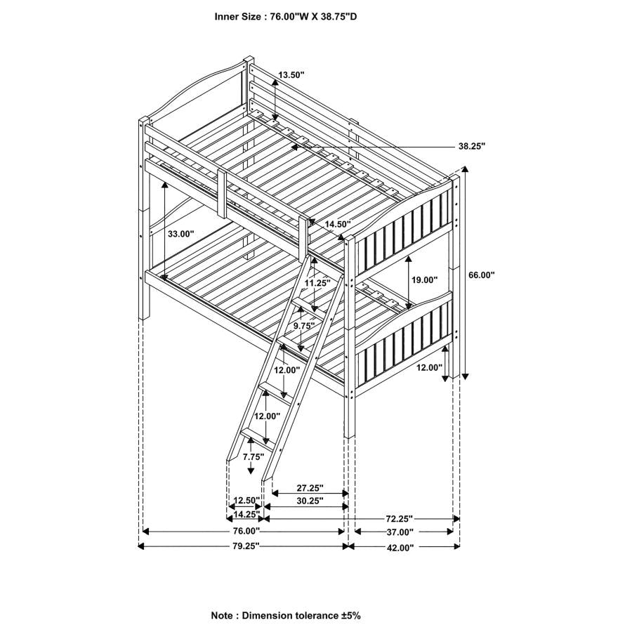 Arlo White Twin / Twin Bunk Bed