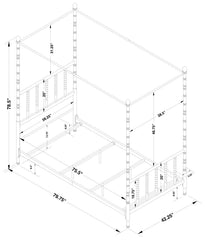 Betony White Twin Canopy Bed