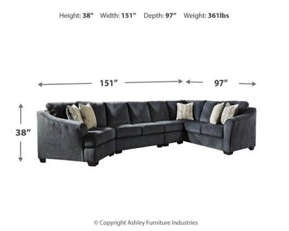 Eltmann 4-Piece Sectional with Ottoman - PKG001281