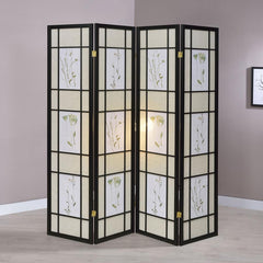 Catabella Black 4 Panel Room Divider