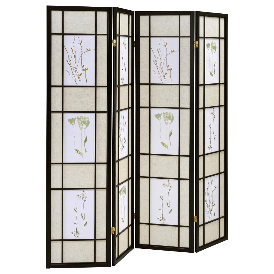 Catabella Black 4 Panel Room Divider