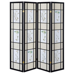 Catabella Black 4 Panel Room Divider