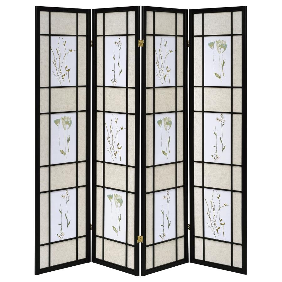 Catabella Black 4 Panel Room Divider