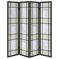 Catabella Black 4 Panel Room Divider