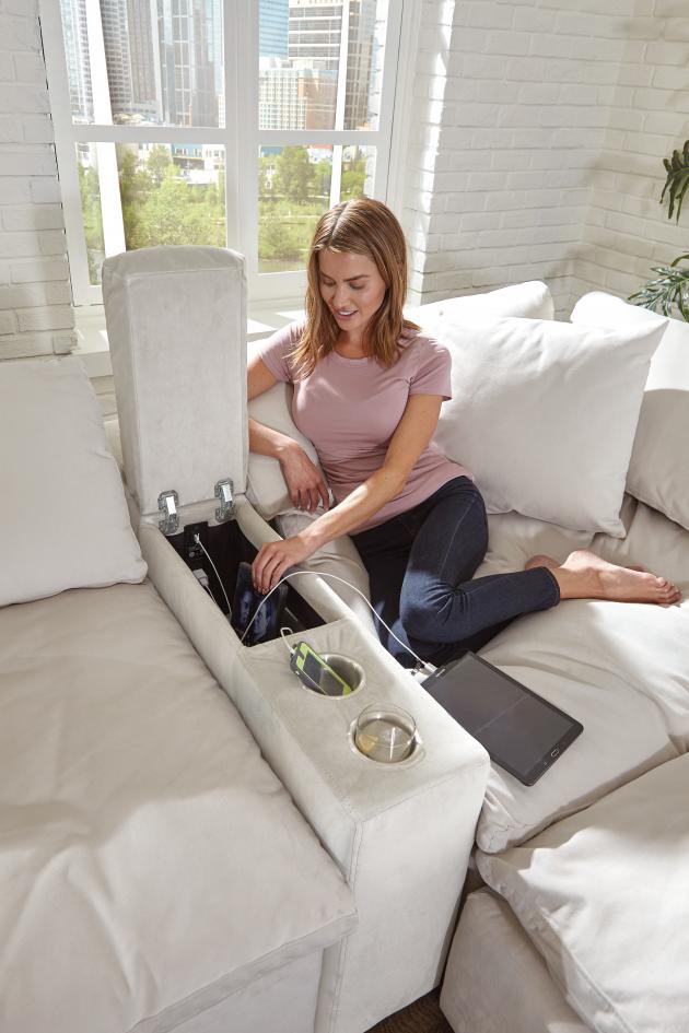 Posh Modular Sectional Console Storage Box w/Cupholders