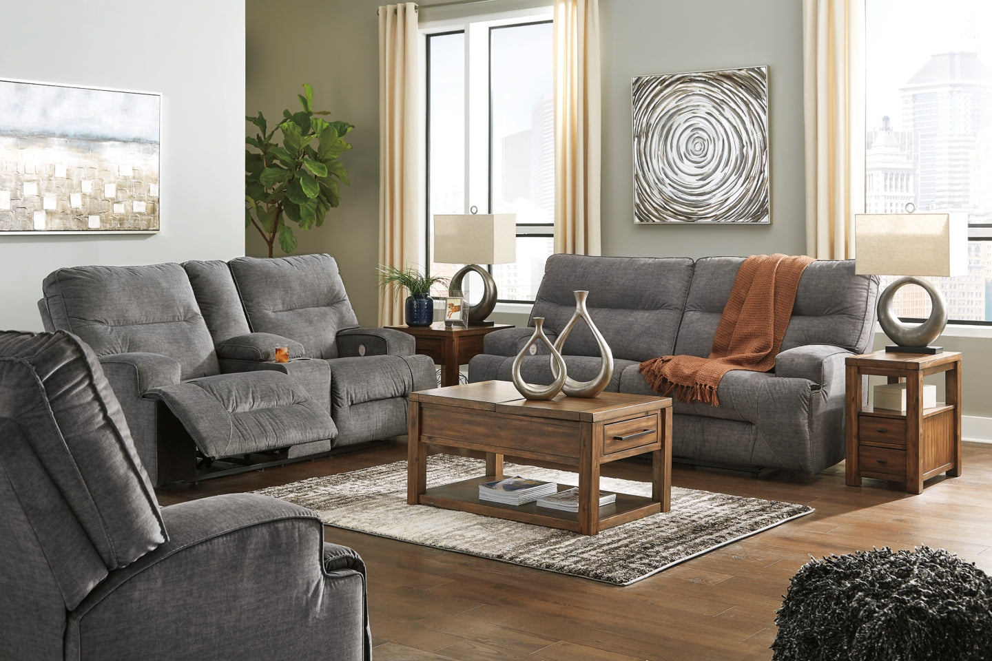 Coombs Sofa, Loveseat and Recliner - PKG001356