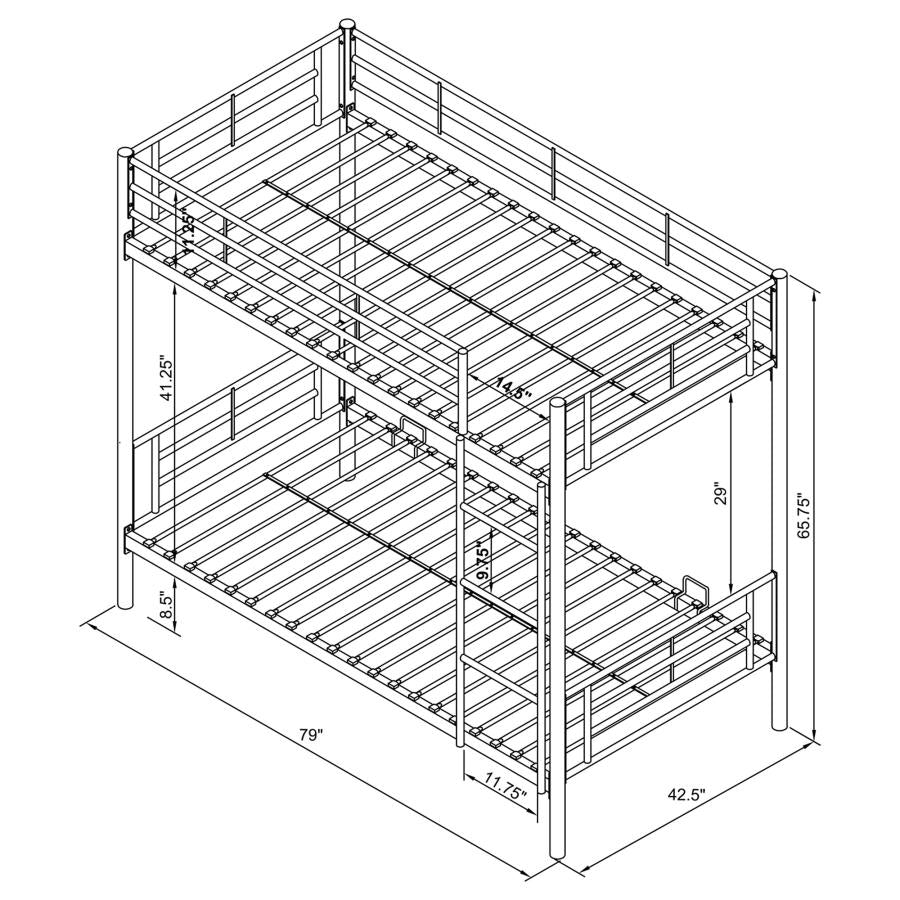 Hayward Silver Twin / Twin Bunk Bed