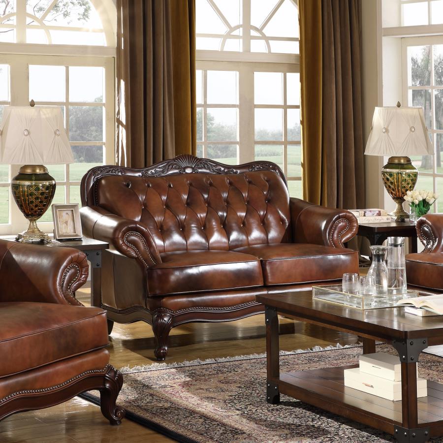 Victoria Brown Loveseat