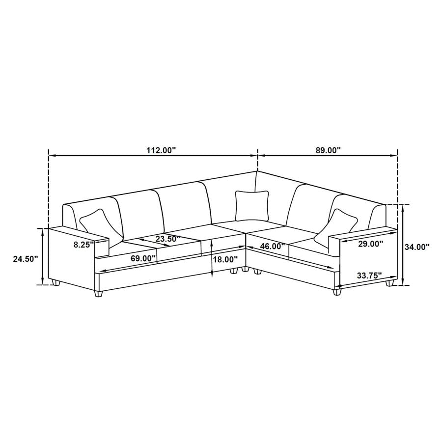 Tess Grey Sleeper Sectional