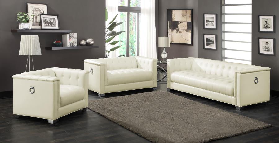 Chaviano Ivory 3 Pc Sofa Set
