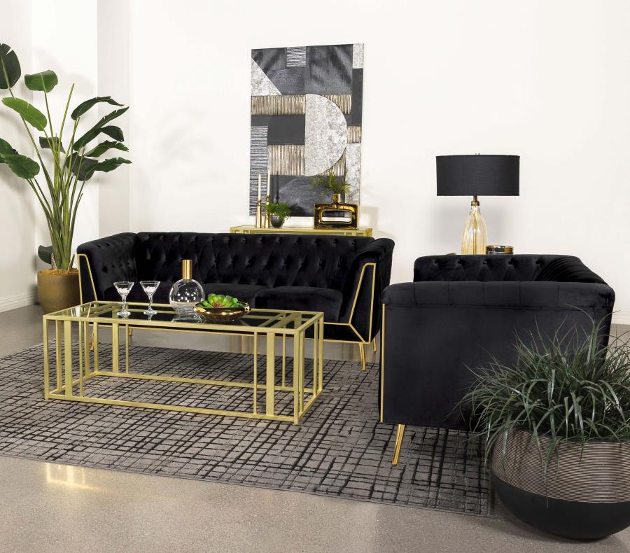 Holly Black 2 Pc Sofa Set
