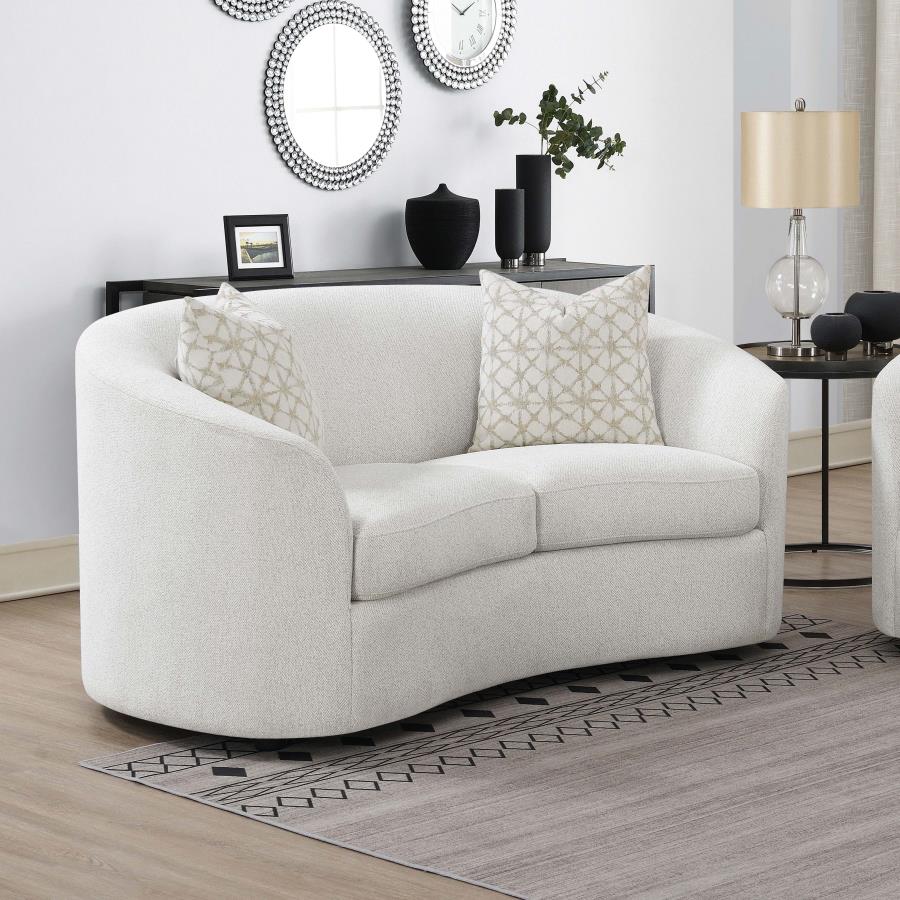 Rainn White Loveseat