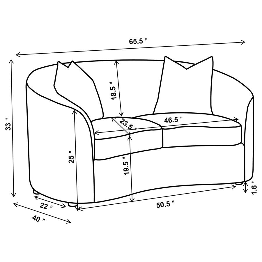 Rainn White Loveseat
