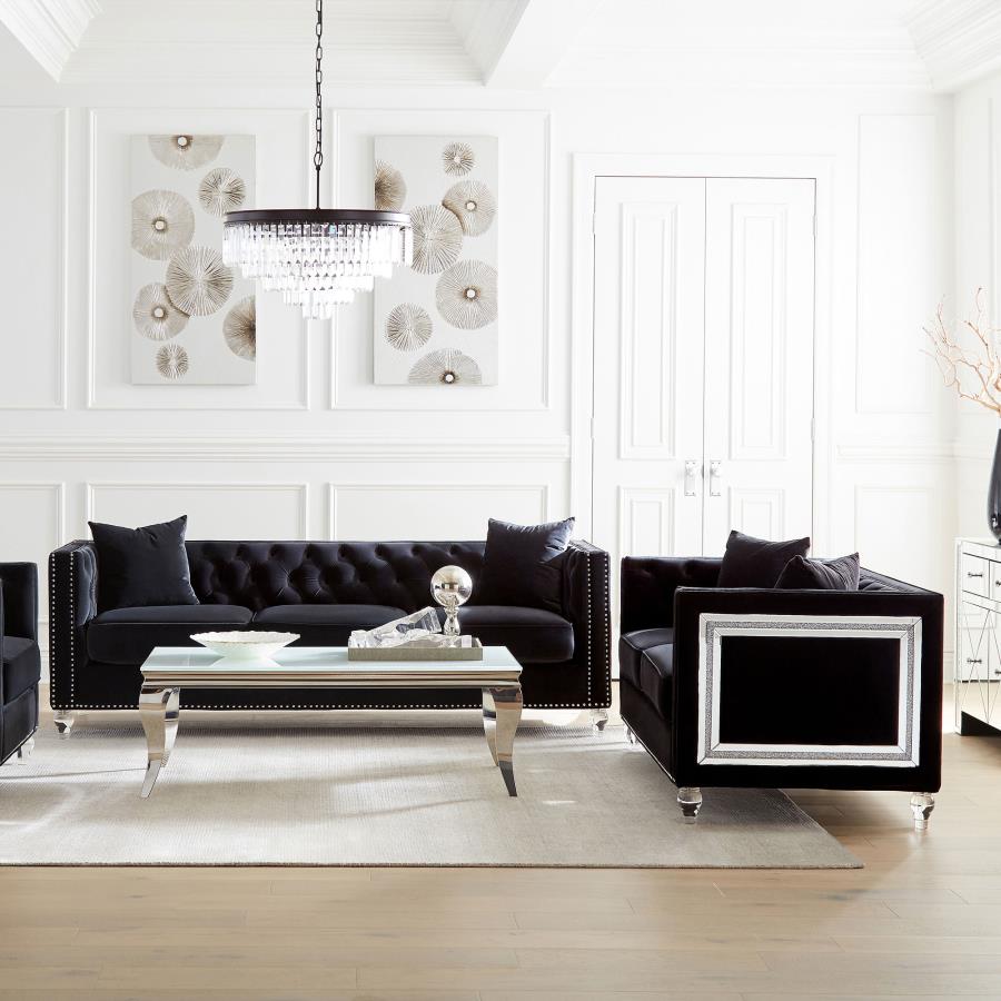 Delilah Black 2 Pc Sofa Set