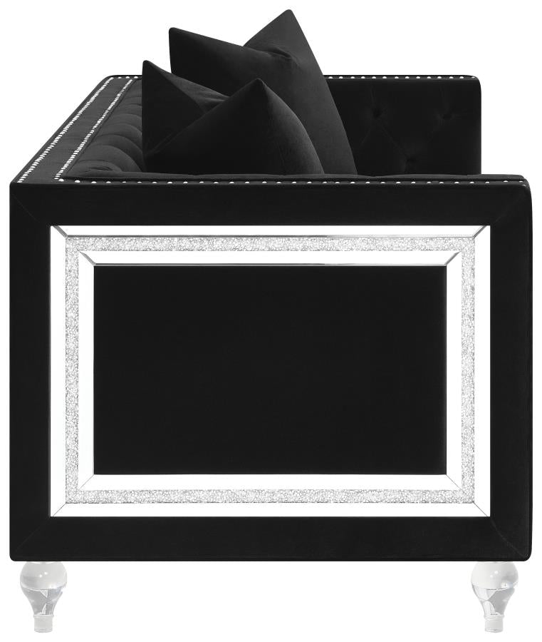 Delilah Black 3 Pc Sofa Set