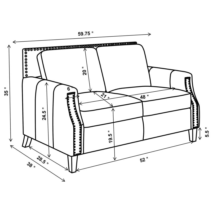 Leaton Brown Loveseat