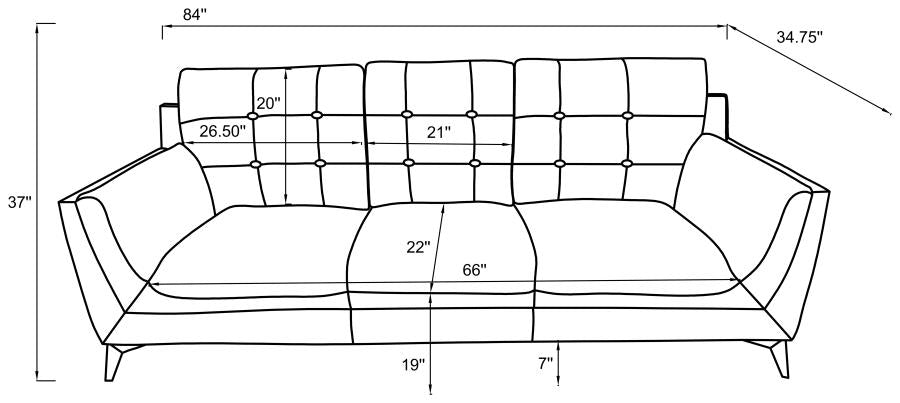 Moira Black 2 Pc Sofa Set