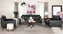 Moira Black 3 Pc Sofa Set