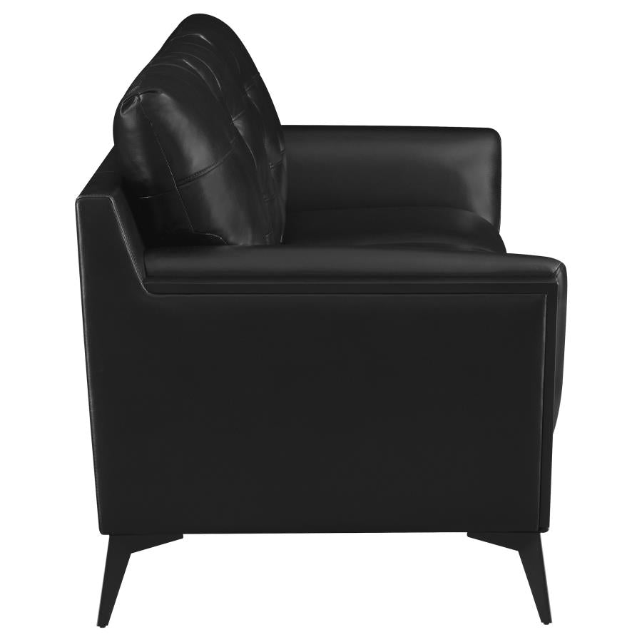 Moira Black 3 Pc Sofa Set