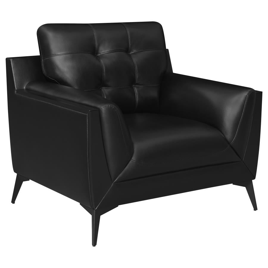Moira Black 3 Pc Sofa Set