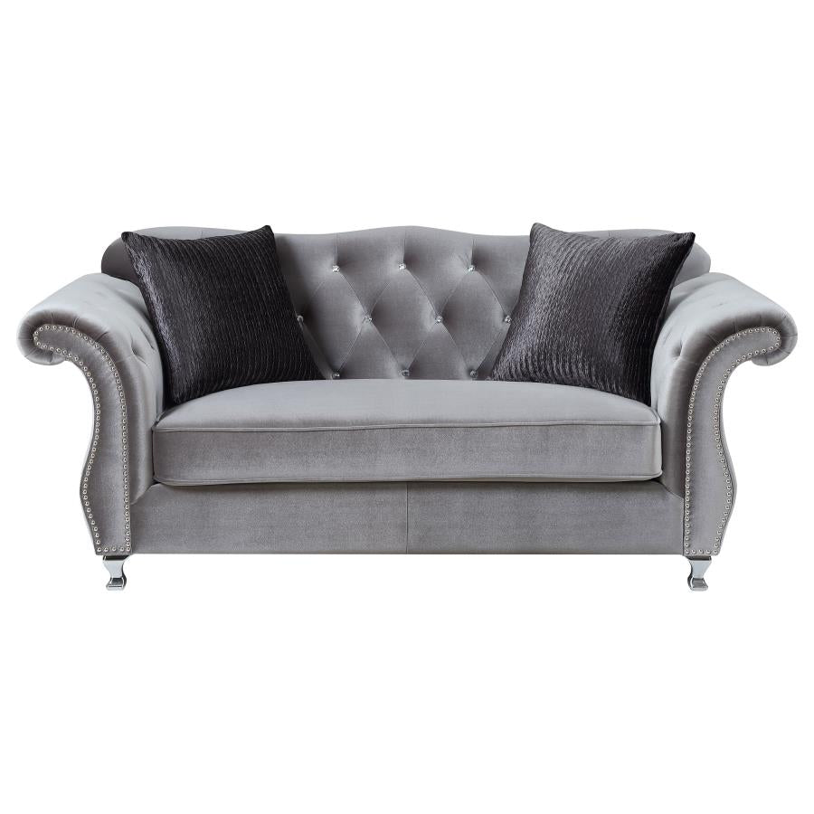 Frostine Silver 3 Pc Sofa Set