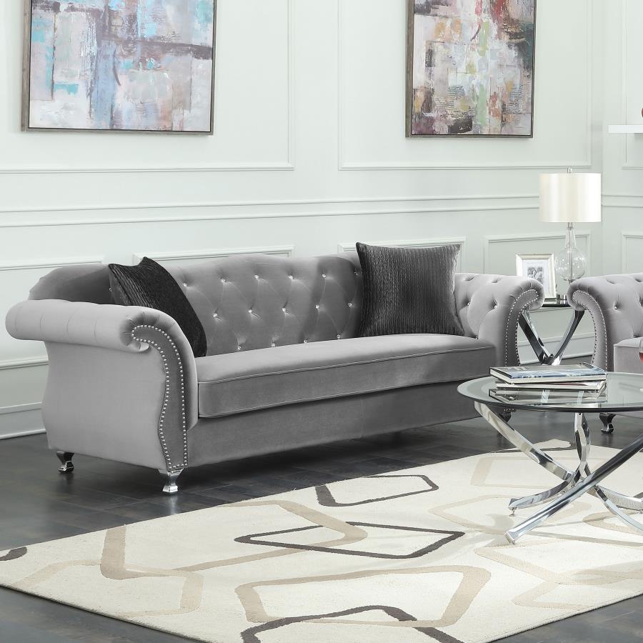 Frostine Silver Sofa