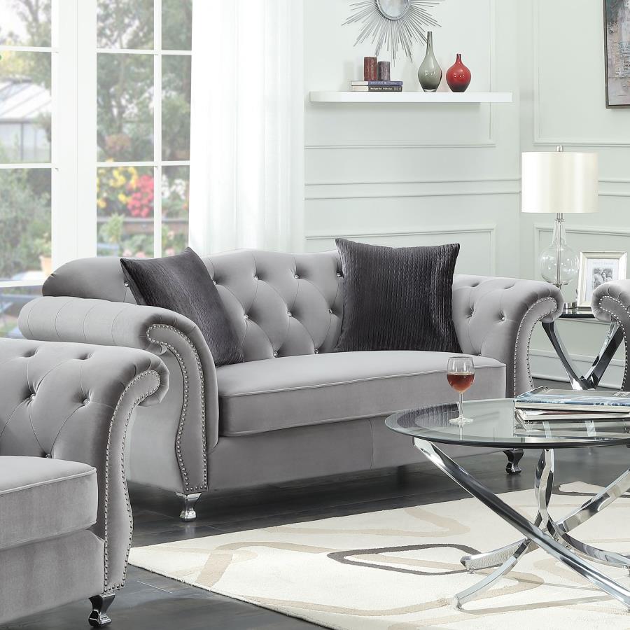 Frostine Silver Loveseat