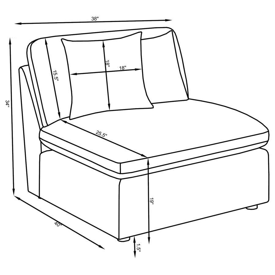 Hobson Ivory 6 Pc Sectional