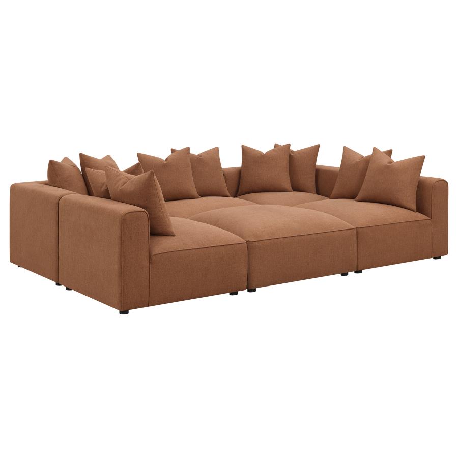 Jennifer Brown 6 Pc Sectional