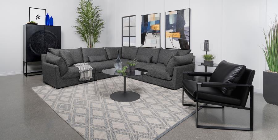 Sasha Black 5 Pc Sectional