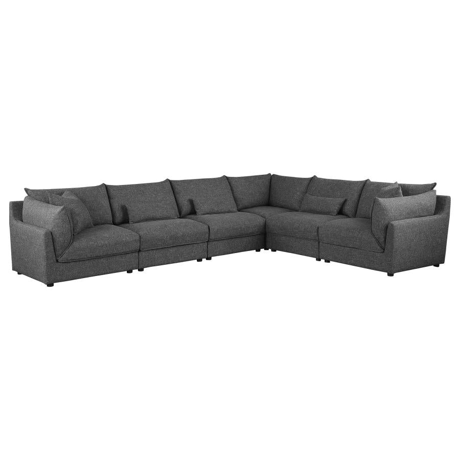 Sasha Black 6 Pc Sectional