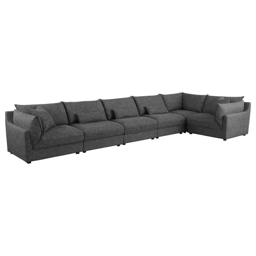 Sasha Black 6 Pc Sectional