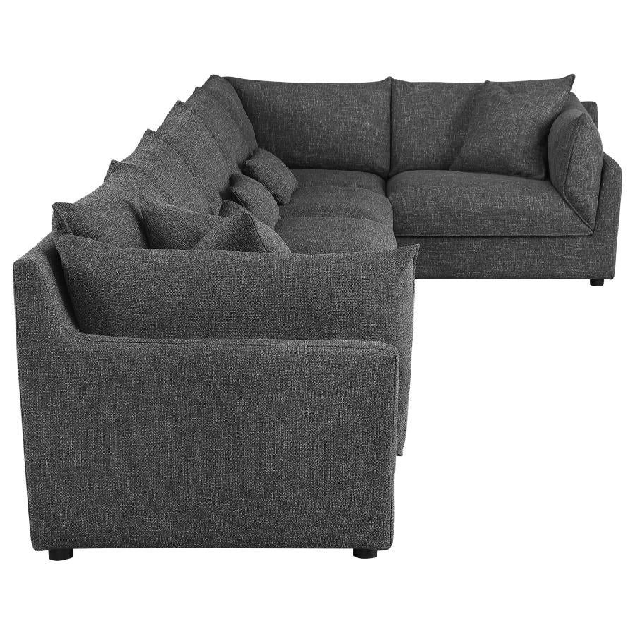 Sasha Black 6 Pc Sectional