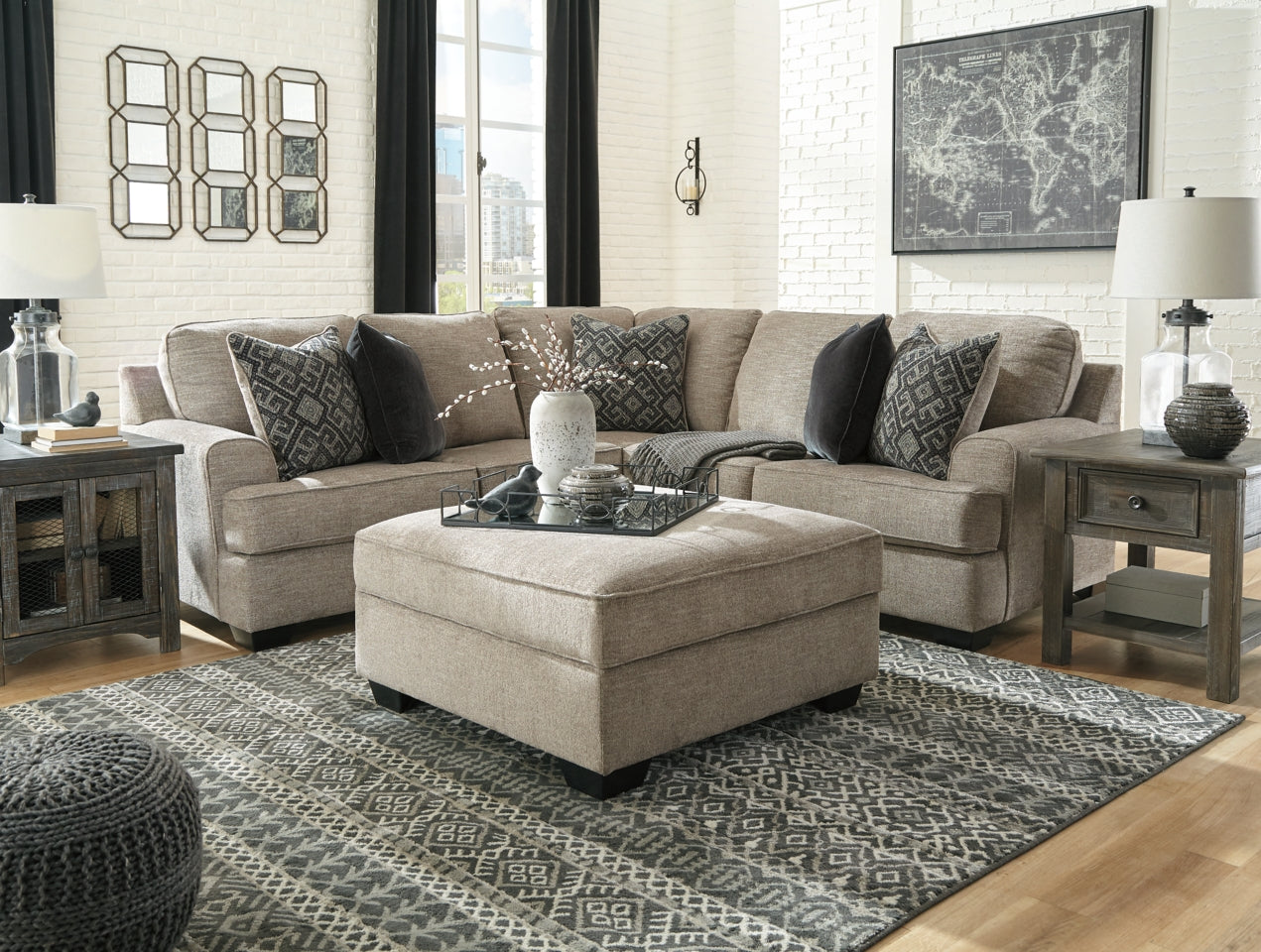 Bovarian 2-Piece Sectional with Ottoman - PKG001479