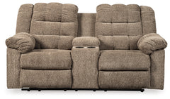 Workhorse Reclining Loveseat with Console - The Bargain Furniture