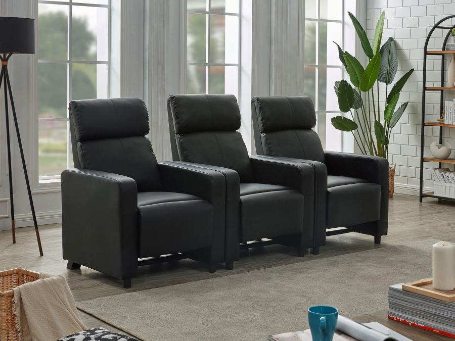 Toohey Black 3 Pc Theater Seating (3r)