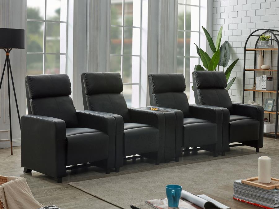 Toohey Black 5 Pc Theater Seating (4r)