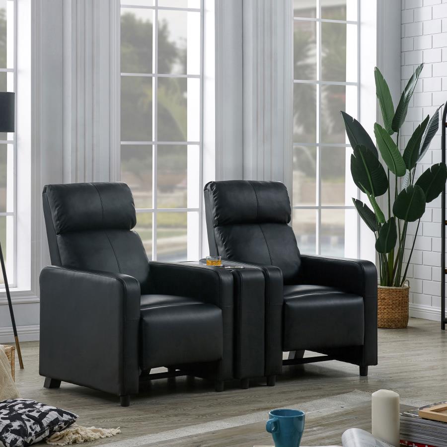 Toohey Black Push Back Recliner