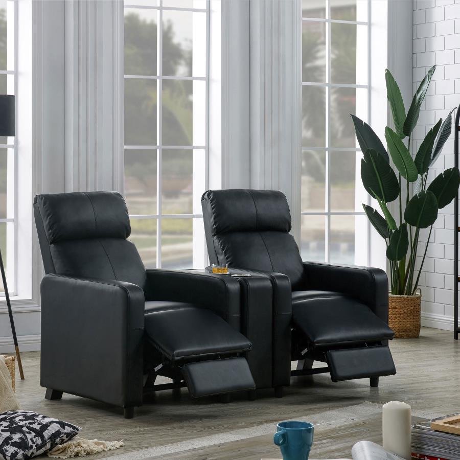 Toohey Black Push Back Recliner