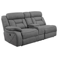 Higgins Grey Laf Power Loveseat