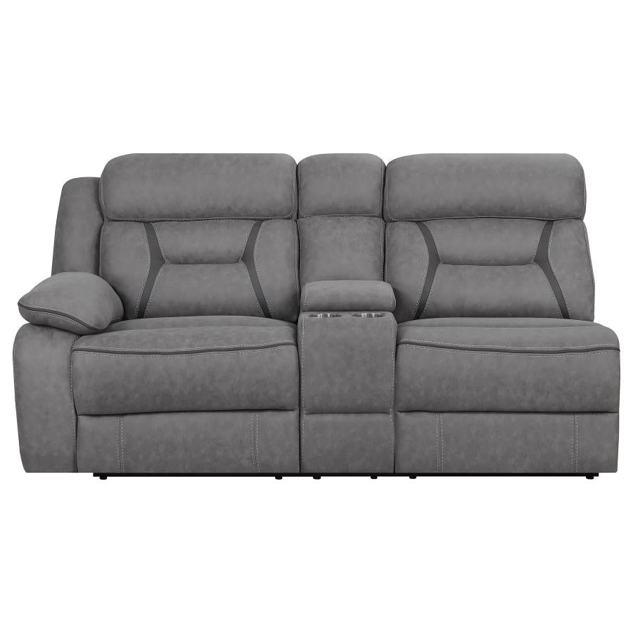 Higgins Grey Laf Power Loveseat